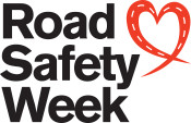 Road Safety Week logo with a red heart.